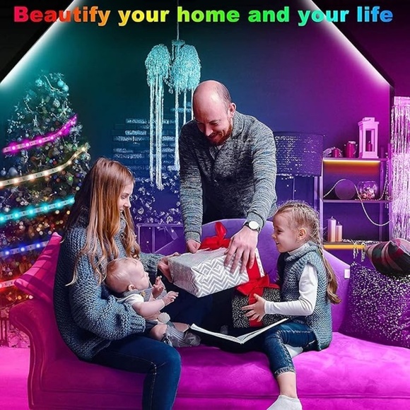 New Led Strip Lights 100 ft (2 Rolls of 50ft) Music Sync Color Changing RGB - Picture 2 of 7